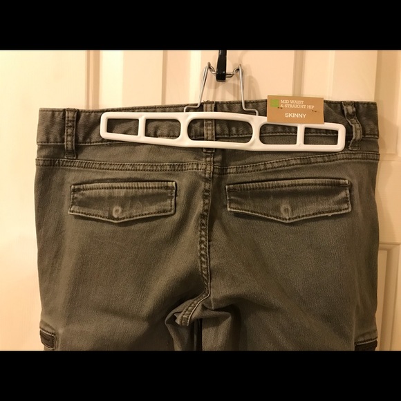 Target Massimo Skinny Premium Denim Mid-waist straight up size Army green size 6 - Picture 3 of 7